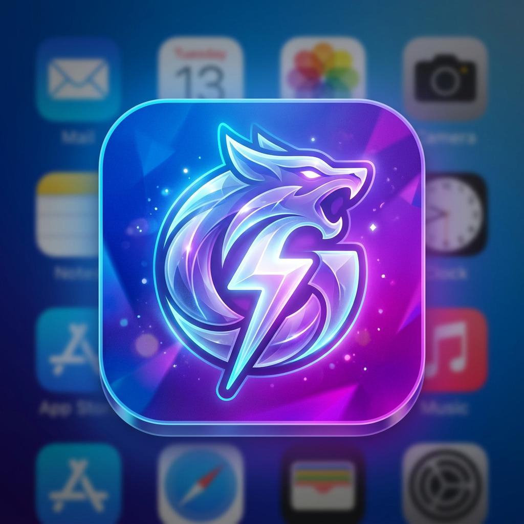 A sleek, modern 3D abstract mobile game icon.